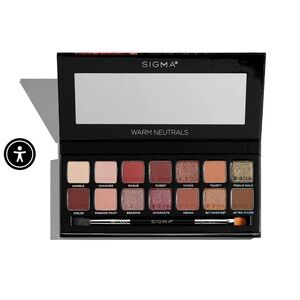 Sigma Beauty Warm Neutrals Eyeshadow Palette With Dual Ended Brush